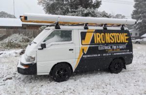 Ironstone Electrical and Fire Safety Work Van Contact Us